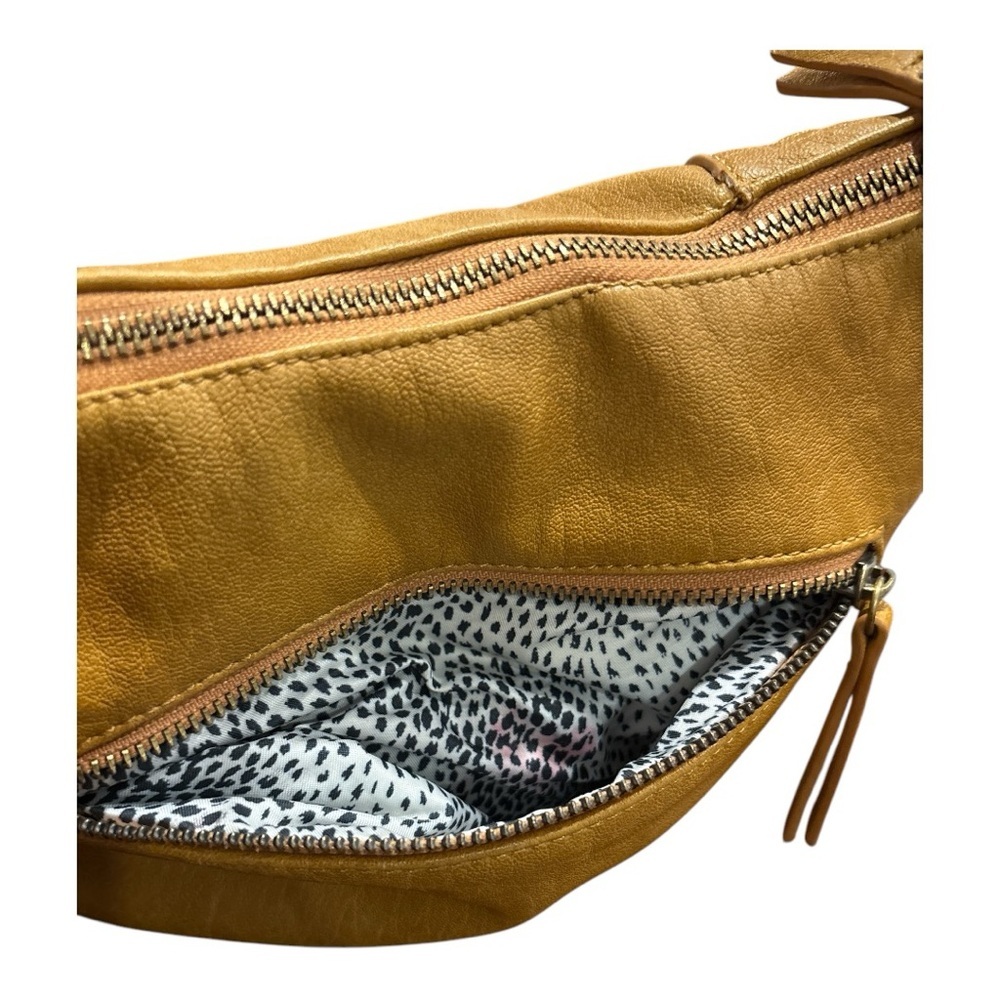 Anthropologie Sadie Crossbody double front zip faux leather bag. P 14 - Picture 4 of 7
